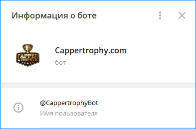 Телеграмм-бот проекта Cappertrophy